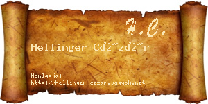 Hellinger Cézár névjegykártya